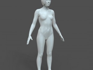 Cad realistic casual woman model with genital details f1p1d2v1 3D Model