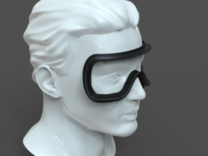cad male head model m2p1d0v1head and vr headset template Modèle 3D