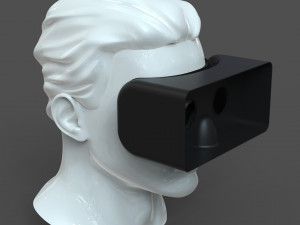 cad male head model m2p1d0v1head and vr headset template Modèle 3D