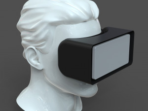 cad male head model m2p1d0v1head and vr headset template Modèle 3D