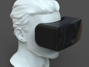 cad male head model m2p1d0v1head and vr headset template Modèle 3D