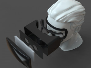 cad male head model m2p1d0v1head and vr headset template Modèle 3D