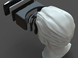 cad male head model m2p1d0v1head and vr headset template Modèle 3D