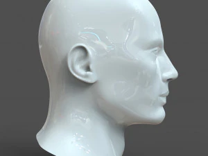 cad male head model m2p1d0v1head and vr headset template 3D Model