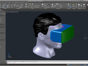 cad male head model m2p1d0v1head and vr headset template Modèle 3D