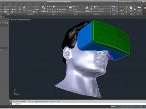 cad male head model m2p1d0v1head and vr headset template 3D Model
