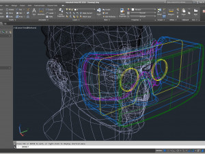 cad male head model m2p1d0v1head and vr headset template Modèle 3D