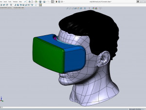 cad male head model m2p1d0v1head and vr headset template Modèle 3D