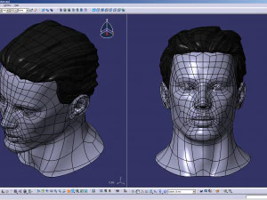 cad male head model m2p1d0v1head and vr headset template 3D Model