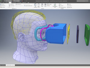 cad male head model m2p1d0v1head and vr headset template Modèle 3D