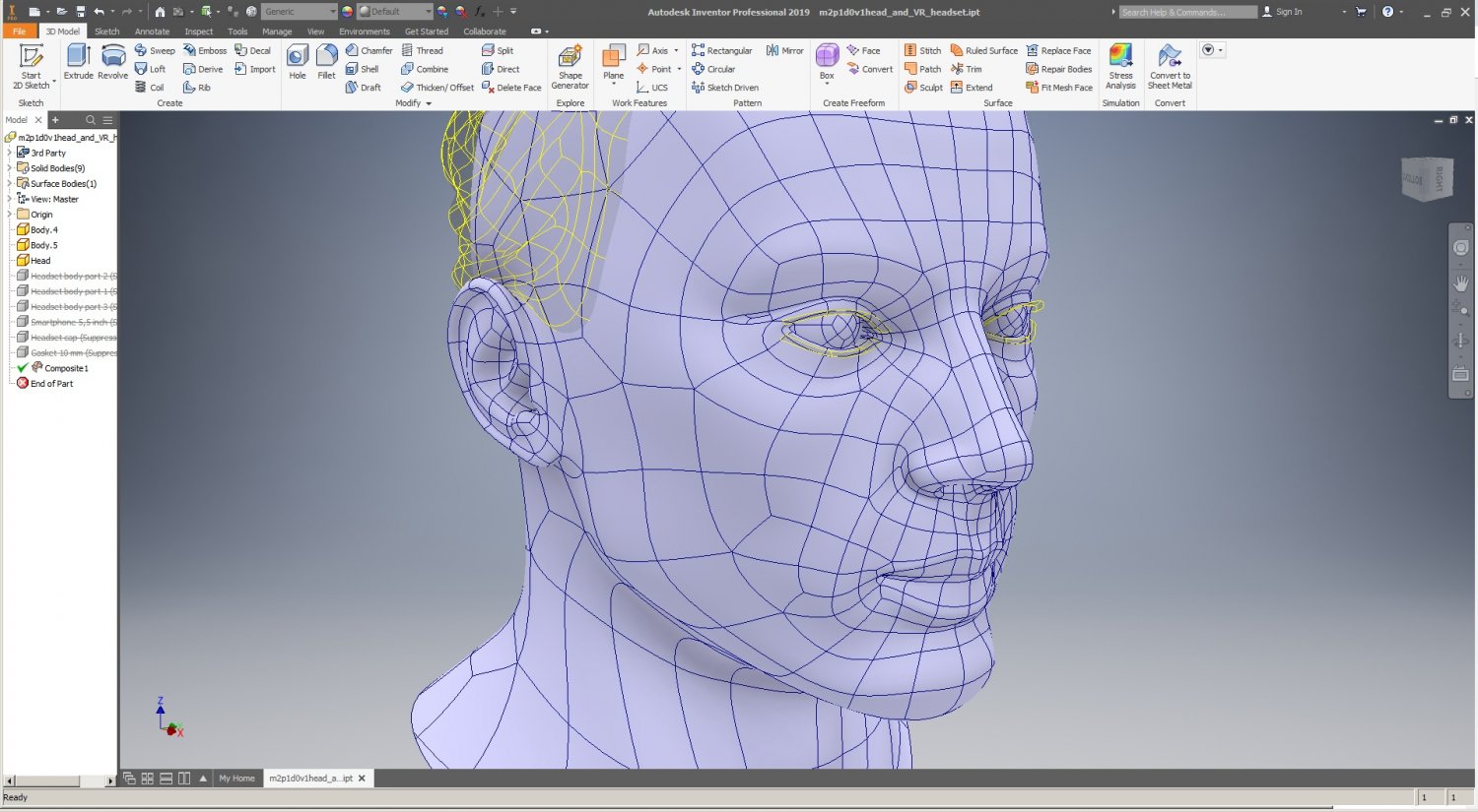 Cad Male Head Model M2p1d0v1head 3d Model In Man 3dexport