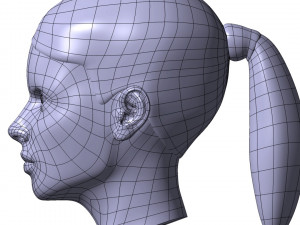 cad-friendly young woman head model f3p1d0v1head Modelo 3D