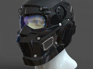 cad-friendly models kit helmet h1v1 and male head m1p1d0v1head 3D Model
