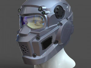 cad-friendly models kit helmet h1v1 and male head m1p1d0v1head 3D Model