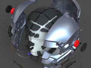 cad-friendly models kit helmet h1v1 and male head m1p1d0v1head 3D Model