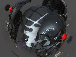 cad-friendly models kit helmet h1v1 and male head m1p1d0v1head 3D मॉडल