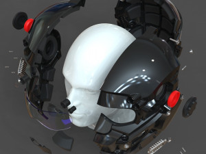 cad-friendly models kit helmet h1v1 and male head m1p1d0v1head 3D मॉडल