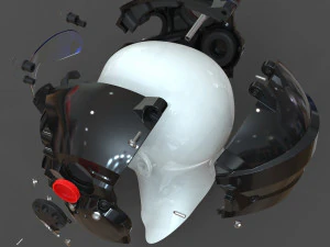 cad-friendly models kit helmet h1v1 and male head m1p1d0v1head 3D Model