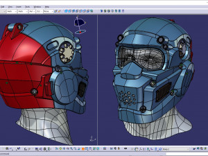 cad-friendly models kit helmet h1v1 and male head m1p1d0v1head 3D मॉडल
