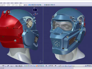 cad-friendly models kit helmet h1v1 and male head m1p1d0v1head 3D Model