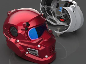 cad-friendly models kit helmet h1v1 and male head m1p1d0v1head 3D Model