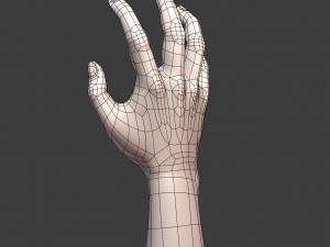 cad-friendly casual woman hand model f1p2d1v1hand Modelo 3D