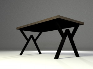 low poly loft table 3D Model