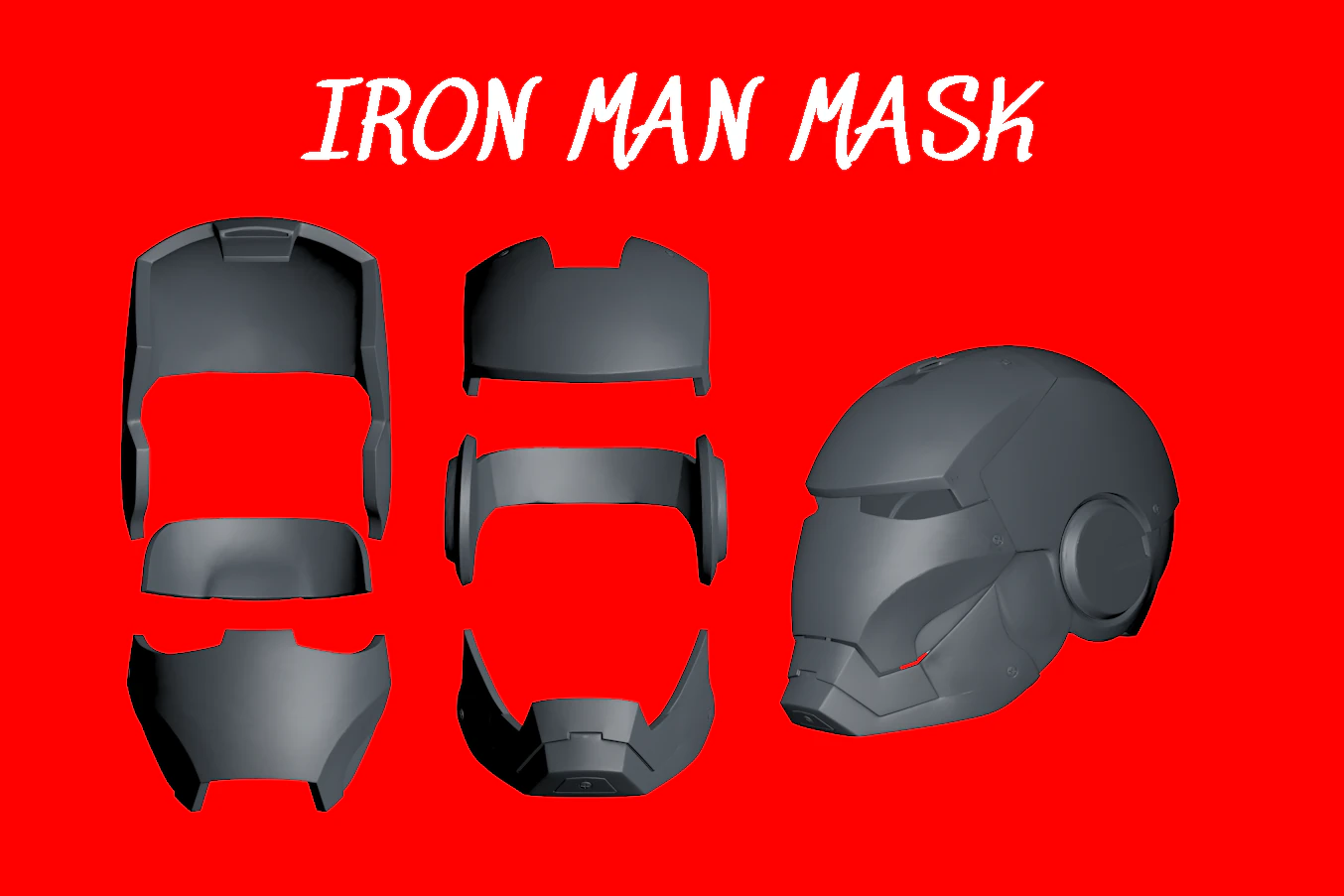 iron man mask helmet 3D Print Model .c4d .max .obj .3ds .fbx .stl .blend 