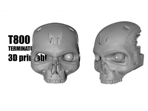 mod&egrave;le d'impression 3D de casque de masque de terminateur T800 Modèles 3D en vedette