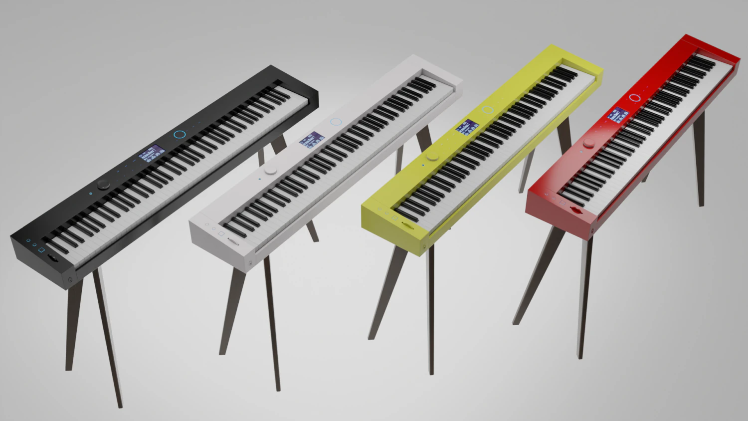 Electric Piano Retro Style 3D Model .c4d .max .obj .3ds .fbx .stl .blend 