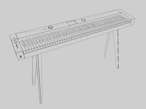 Electric Piano Retro Style 3D Model