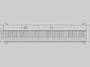 Electric Piano Retro Style 3D Model