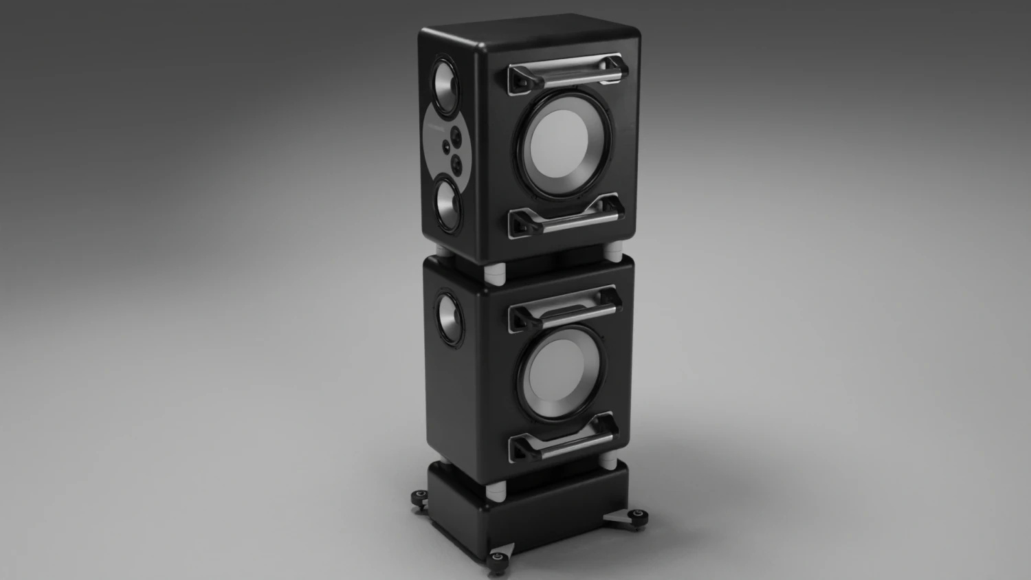 Speaker Tower Audio System 3D Model .c4d .max .obj .3ds .fbx .stl .blend 