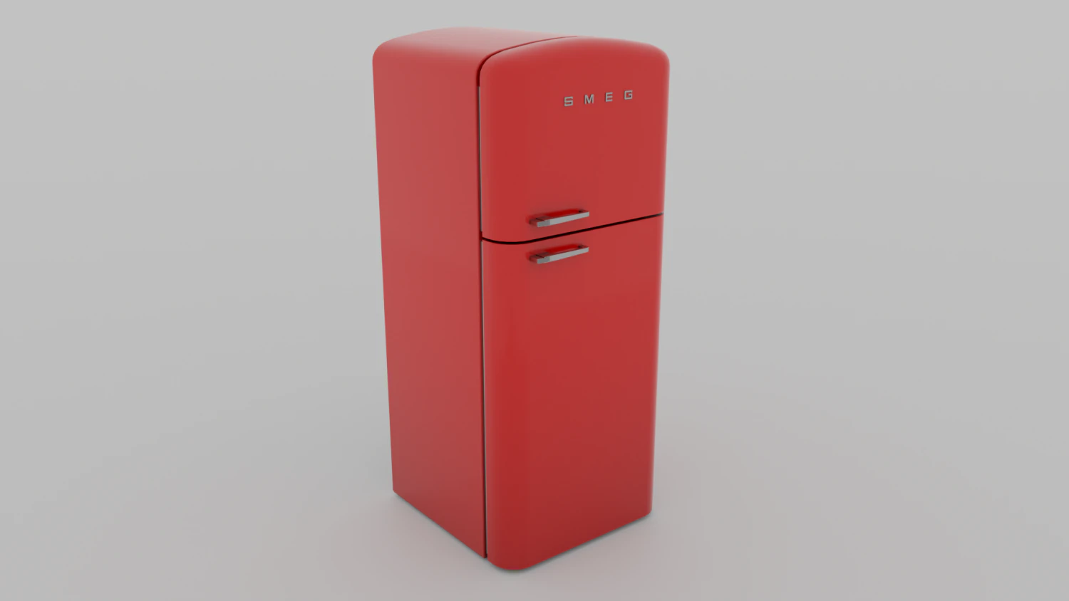 Smeg Refrigerator Retro Style 3D Model .c4d .max .obj .3ds .fbx .stl .blend