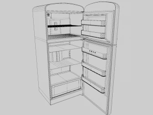 Smeg Refrigerator Retro Style 3D Model
