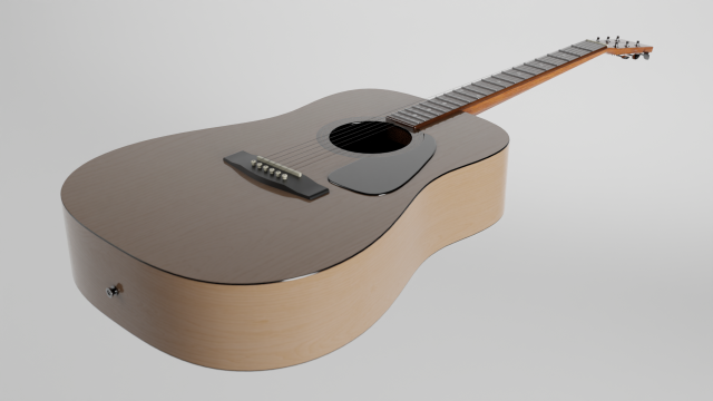 Acoustic Guitar 3D 模型 .c4d .max .obj .3ds .fbx .stl .blend 