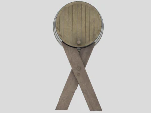 Wooden Barrel and stand 3D Model
