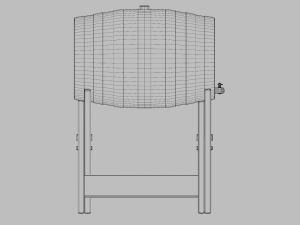 Wooden Barrel and stand Modello 3D