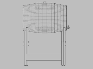 Wooden Barrel and stand 3D Model