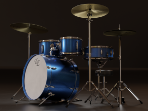 Drum Kit Blue Custom 3D Model