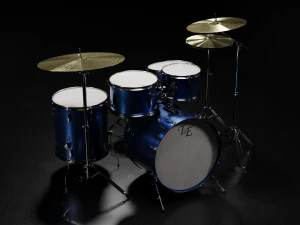 Drumstel Blauw Aangepast 3D Model