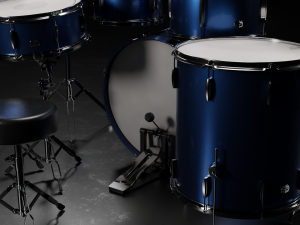 Drum Kit Blue Custom Model 3D