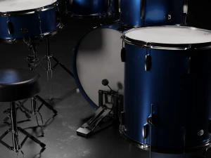 Drumstel Blauw Aangepast 3D Model
