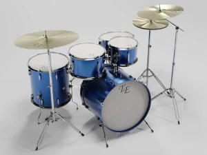 Drumstel Blauw Aangepast 3D Model