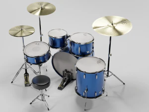 Drumstel Blauw Aangepast 3D Model