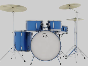 Drumstel Blauw Aangepast 3D Model