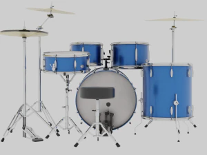 Drumstel Blauw Aangepast 3D Model
