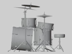 Drum Kit Blue Custom Model 3D