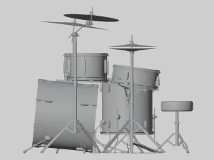 Drumstel Blauw Aangepast 3D Model