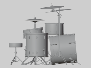 Drum Kit Blue Custom Model 3D